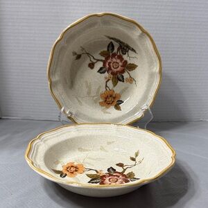 Mikasa Garden Club Imperial Garden #459 Floral Soup Ceral Bowls Set of 2 Japan